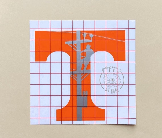 Tennessee Lineman Decal - TN Orange T, Customizable Vinyl Sticker