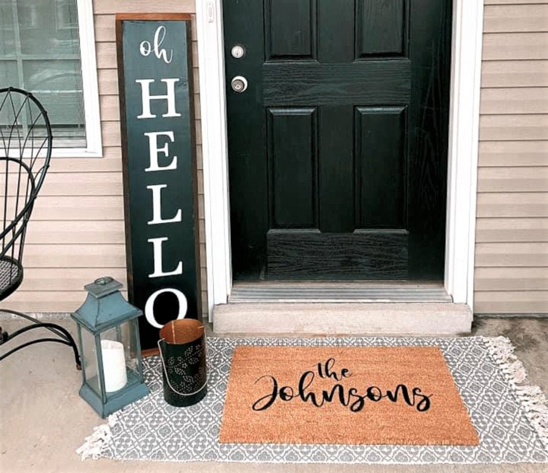 Personalized Last Name Coir Doormat Family Doormat 18x30 Etsy