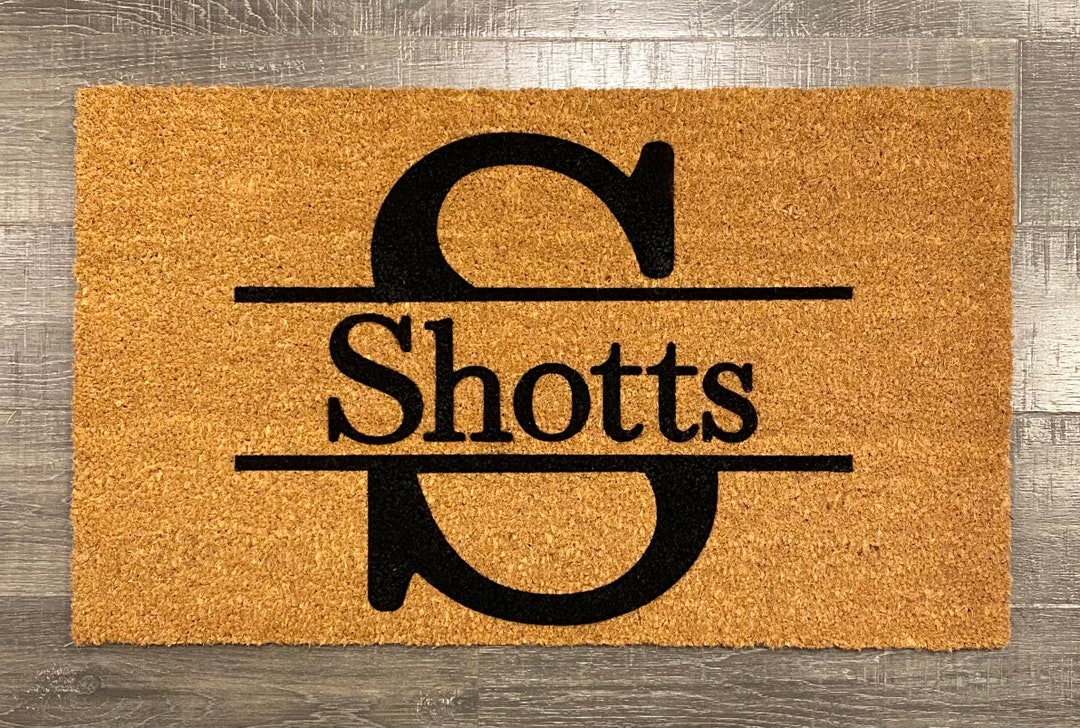 Large Letter Coir Doormat Personalized Last Name Doormat Etsy