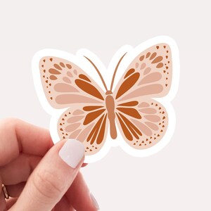 Pink Butterfly Sticker | Hand Drawn Laptop Sticker | Pink Water Bottle Stickers