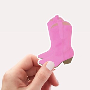 Pink Boots Sticker | Pink Cowgirl Laptop Sticker | Western Water Bottle Stickers