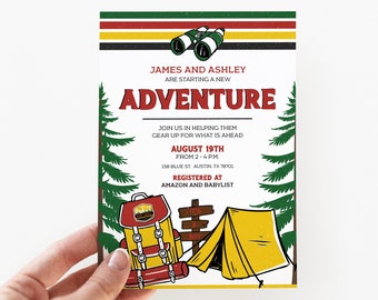 Instant Download and Editable | Baby Shower Invitation | Camping and Adventure Baby | Outdoors Shower Invitation | [id:22485970]