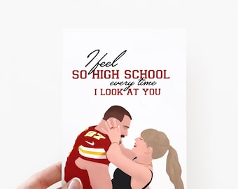 I Feel So High School Card + Envelope | Travis and Taylor Couples Card | Taylor and Travis Valentines Card | Pop Culture Card