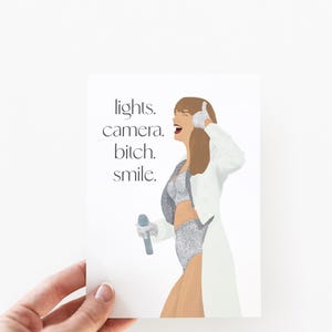 TS Lights Camera Smile Card + Envelope | ICDWABH Card  | Greeting Card