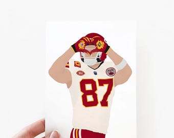 Travis Kelce Heart Hands Card + Envelope | Travis Kelce Chiefs Card | Taylor and Travis Valentines Card | Pop Culture Card