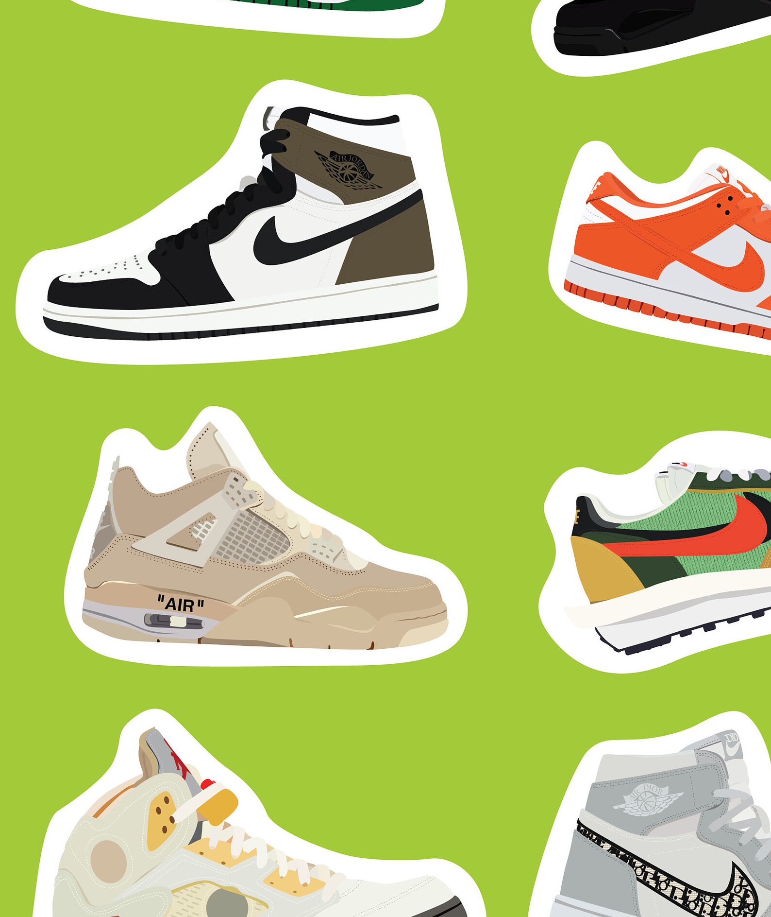 Nike Sticker Sheet, Sneakerhead Stickers, Hypebeast Stickers