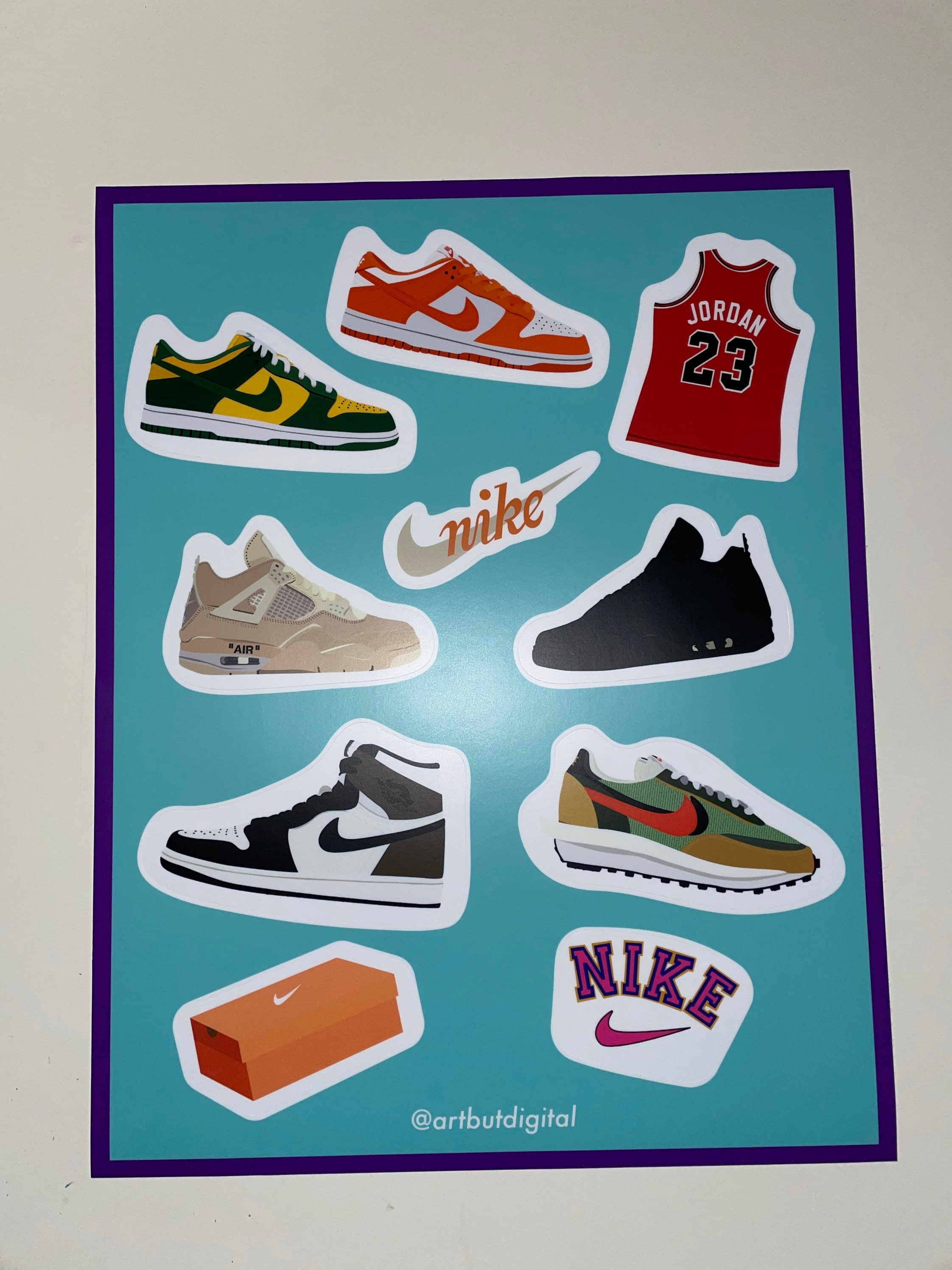 Nike Sticker Sheet Sneakerhead Stickers Hypebeast Stickers - Etsy