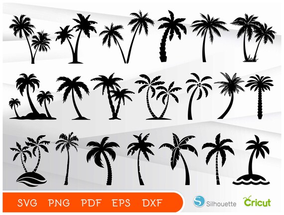 Palm Tree Svg Bundle Palm Tree Silhouette Palm Tree Cut Etsy Singapore
