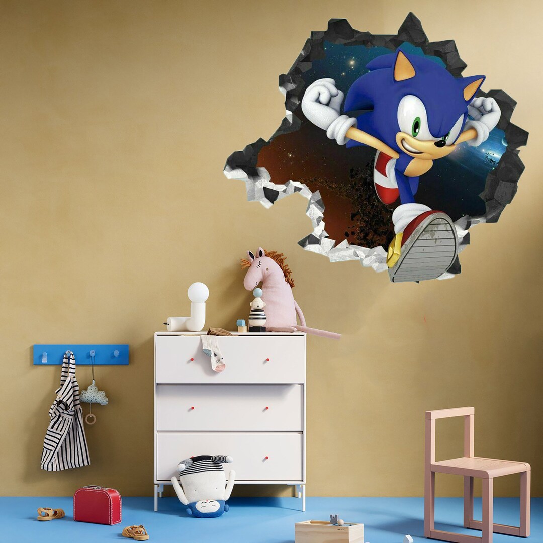 Sonic the Hedgehog 3D Wall Stickers 3D Wall Decoration Etsy