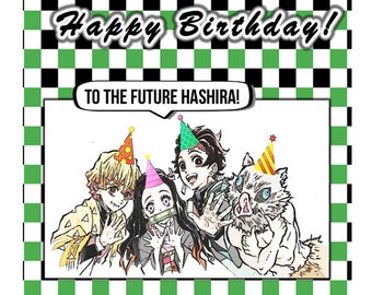 Demon Slayer Birthday Card - Etsy
