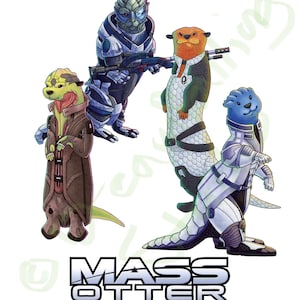 Mass Otters - impression, carte postale, tenture murale