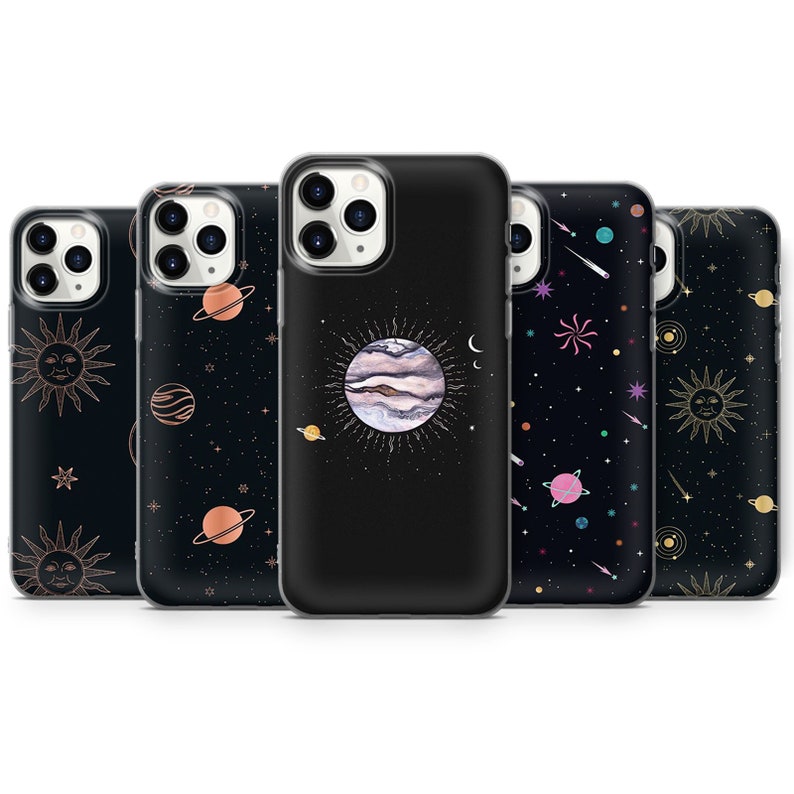 Celestial Phone Case Planet Cases for iPhone 14, 13, 11 Pro, 12, XR, XS, X, 8, 7, SE Samsung A12, S20, S21, S22, A73, A53, Huawei P30 Lite 