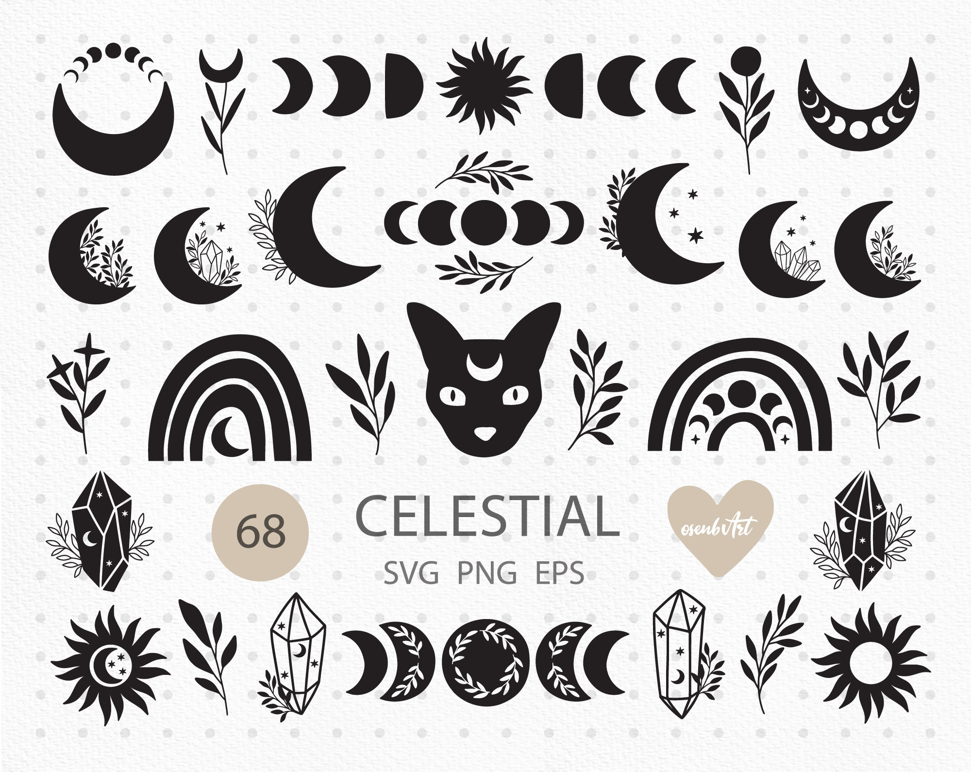 Download Celestial svg bundle Moon phases svg Mystical svg Crystal ...