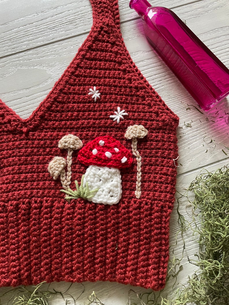 Crochet Mushroom Crop Top - Etsy