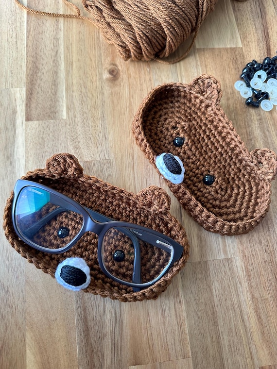 かぎ針編みのクマのグラストレイ - Etsy 日本