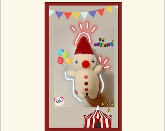 Crochet Sad Clown Plushie PATTERN, Beginner-Intermediate (PDF Pattern)
