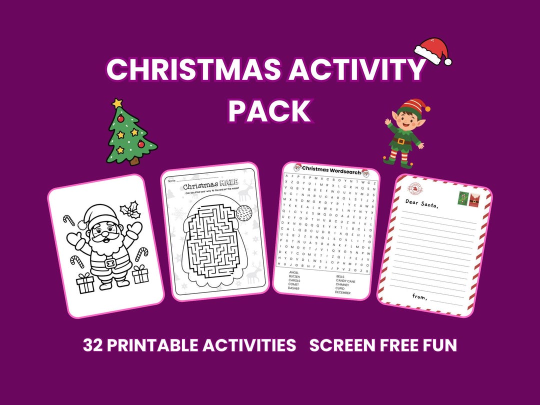 Christmas Activity Pack for Kids Ages 4+ | Festive Screen Free ...