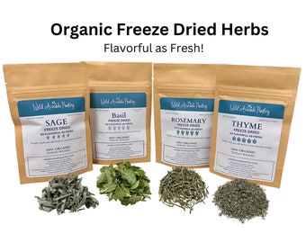 Organic Freeze dried Herbs Rosemary, Thyme, Sage, Basil