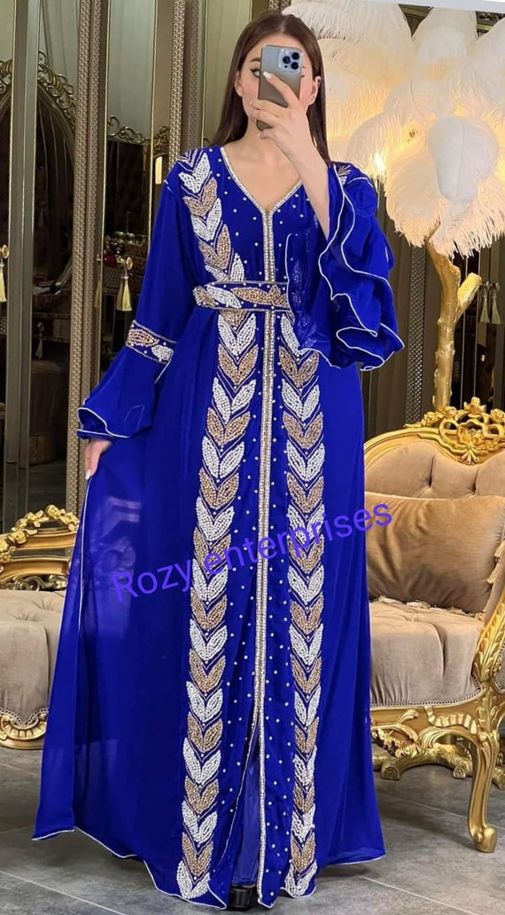 Royal Wedding Gown HAND WORK KAFTAN Party Wear Takchita For Arabian Women  DRESS