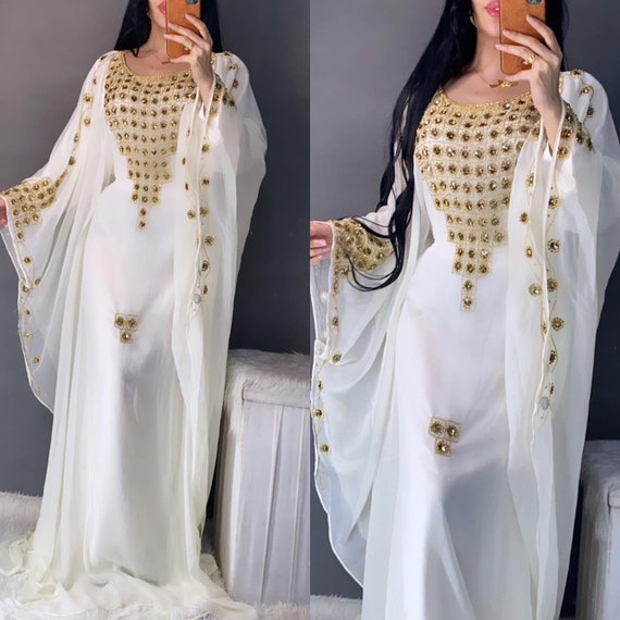 Sale!! Black-Dubai Beaded Kaftan Arabian Plus Size Abaya Party Fancy  Dresses African Clothing Butterfly Stylish - MS CREATION - 4124523