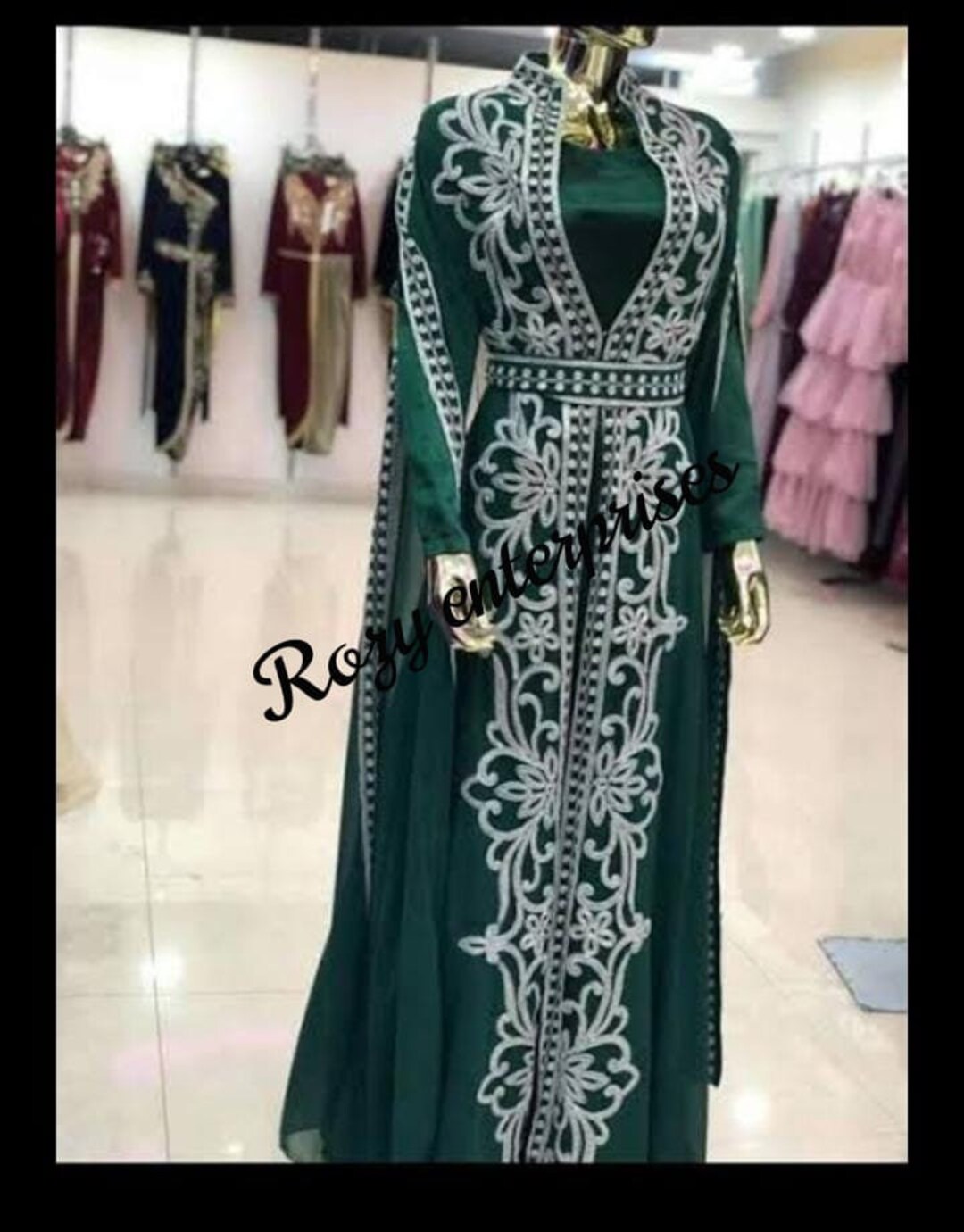 Sale New Royal Ethnic Wear Moroccan Dubai Bedded Kaftan Abaya Caftan ...