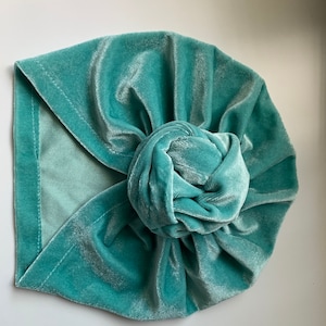 Blue velvet Turban, baby turban, Head Wrap, Turban