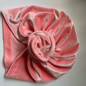 Pink velvet Turban, baby turban, Head Wrap, Turban