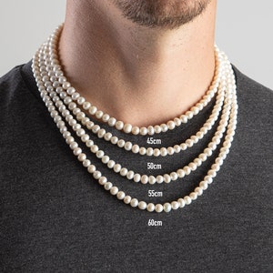 Zoetwaterparelketting • Natuurlijke parelketting • Parelchoker • Echte zoetwaterparelketting • Cadeau voor hem • Cadeau voor mannen