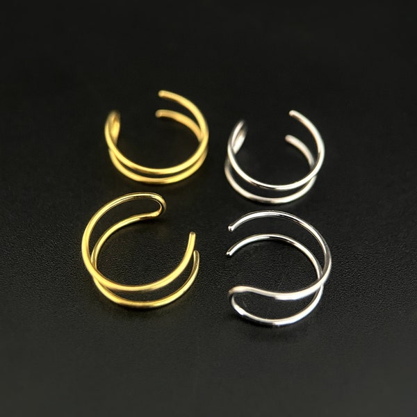 925 Sterling Silver Cuffs Earrings, Earrings, Delicate Ear Cuff, Minimalist, Ear Clip, Fake Piercing, Earcuff, Earcuff