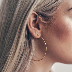 Dainty Creoles Large • Earrings Gold • Creole Earrings 925 Sterling Silver • Minimalist Earrings • Small Hoop Earrings Silver • Creoles Gold