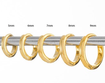 Teeny Creolen Gold • Zierliche Ohrringe Gold • Creolen Ohrringe 925 Sterling Silber • Minimalistische Ohrringe • Kleine Reifen Ohrringe