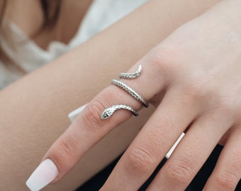 Vintage Silver Snakes Ring, Adjustable Snake Ring, Open Snake Ring, Snake Ring, Animal Ring, Vintage Look, Size Adjustable Ring