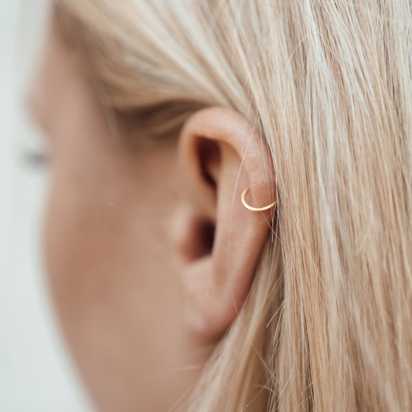 Dainty Hoop Earrings - Small Hoop Earrings Gold - Cartilage Hoop - Tiny Gold Hoop - 925 Sterling Silver - Huggie Earrings - Mini Hoops