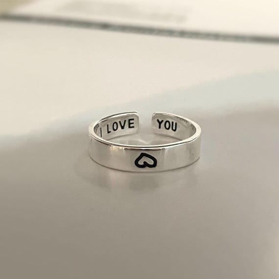 Silver 925 Love Ring, 18K Gold Plated, I Love You Engraving, Open Ring, Gift Idea, Gold Ring, Couple Ring, Silver Ring, Love Gift, Open
