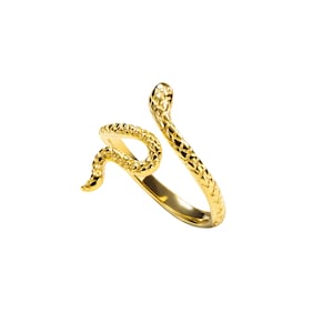 925 Sterling Silver Vintage Open Snake Ring, Snake Ring, Size Adjustable, 18K Gold Plated, Multiple Colours, Minimalist, Gift, Open Ring