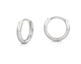 Boucles d'oreilles Dainty Hoop Argent • Boucles d'oreilles en argent brillant • Boucles d'oreilles créoles Argent sterling 925 • Boucles d'oreilles minimalistes • Petites boucles d'oreilles créoles