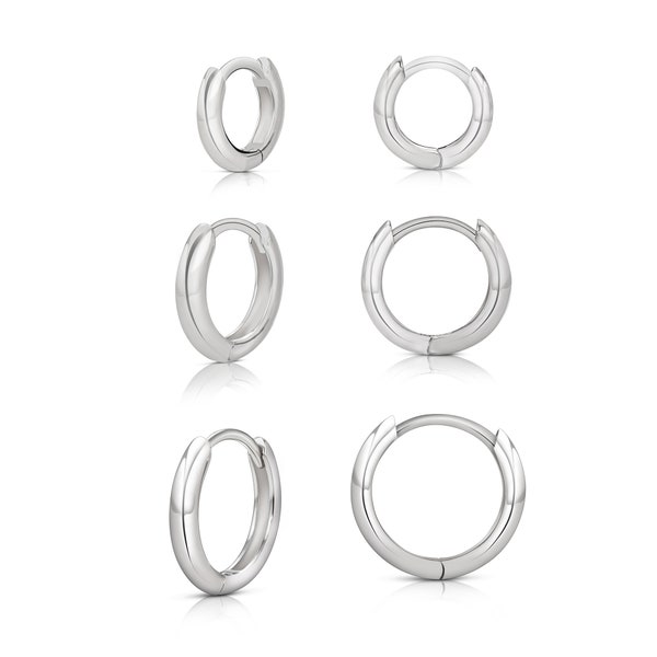 Zierliche Creolen Silber • Ohrringe Silber • Creolen Ohrringe 925 Sterling Silber • Minimalistische Ohrringe • Kleine Reifen Ohrringe Silber