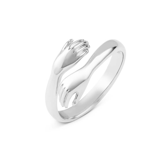Etsy silver hug ring deals