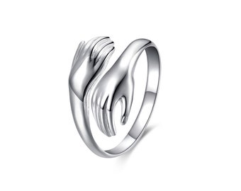 Bague câline en or • Bague ouverte en argent sterling 925 • Idée cadeau • Bague câline réglable • Bague câline • Bague minimaliste