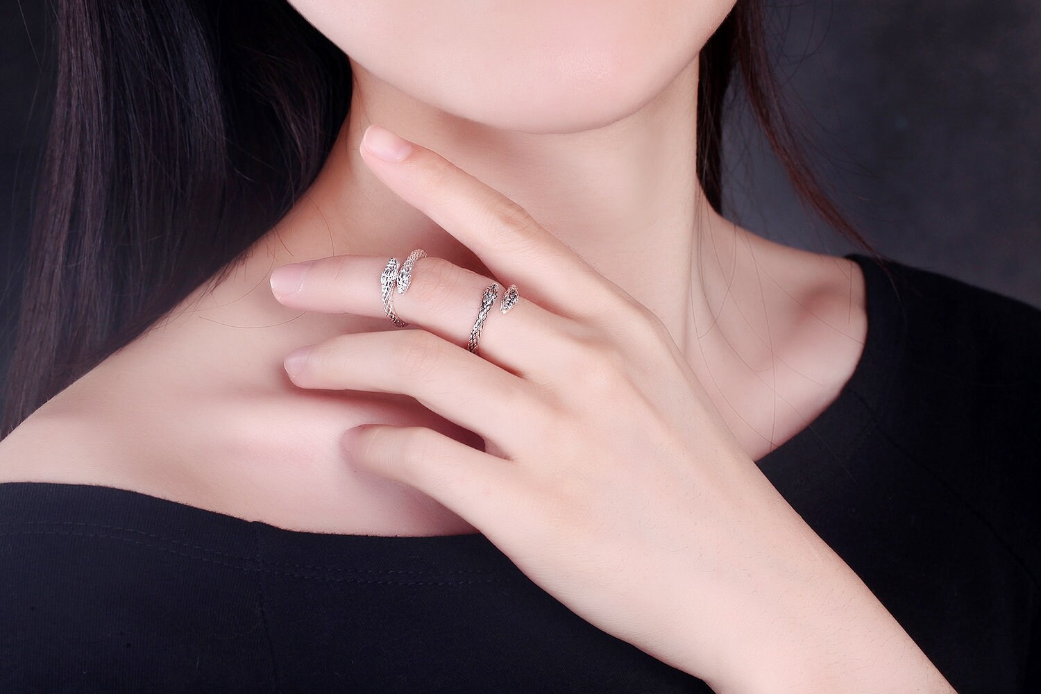 925 Sterling Silver Snake Ring Size Adjustable Ring Open Ring