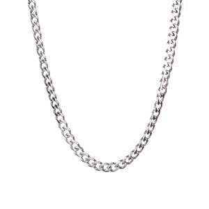 Cuban Chain Silver Cuban Link Chain Necklace Waterproof Men's Chain Necklace 316L Stainless Steel Necklace Silver Chain Gold zdjęcie 2