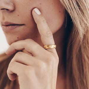 Gold Abstract Ring • 925 Sterling Silver Open Ring • Gift Idea • Irregular Ring • Adjustable Ring • Minimalist Ring • Gift Idea For Her