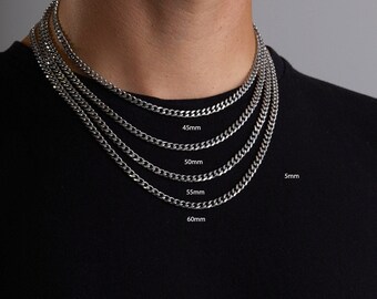 Cuban Chain Silver • Cuban Link Chain Necklace • Waterproof Men's Chain Necklace  • 316L Stainless Steel • Necklace Silver  • Chain Gold