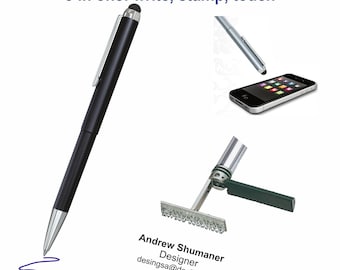 Stamp Writer Exclusive Pen - Stamp with Custom Personalized Self Inking Stamp 8.7 x 33 mm