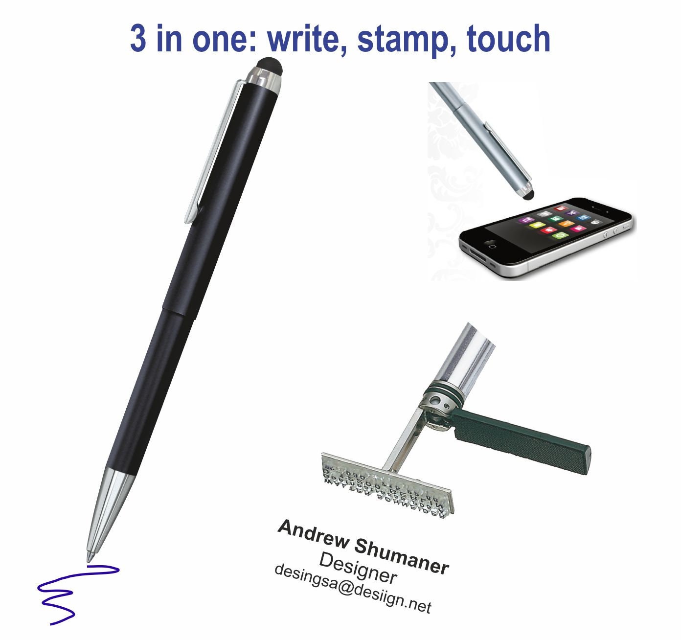 Stamp Writer Exclusive Pen Stamp With Custom Personalized Self Inking Stamp  8.7 X 33 Mm 