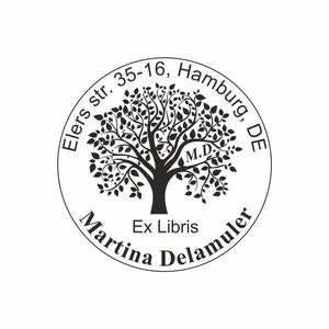 Francobollo Ex Libris con lettere segrete nell&#39;albero, Francobollo per libri, Regali per amanti dei libri, Libro rotondo Gomma ECO, Regali per insegnanti, Timbro indirizzo