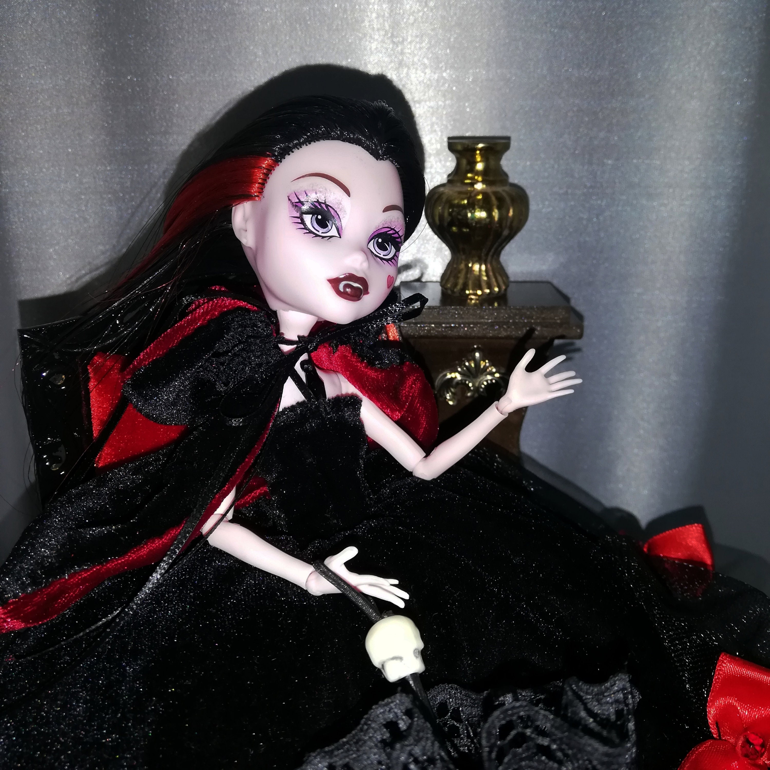 Monster High Doll Dress Vampire Style Ideal To Give A Change Etsy