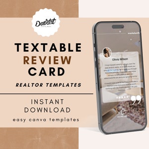 Getuigenis Tekstbare Canva-sjabloon | Benut de kracht van getuigenissen | Canva-download | Marketingsjablonen voor onroerend goed | SMS-kaart