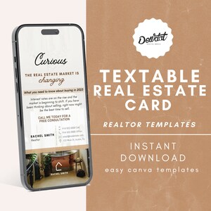 Tekstbare marketingkaart voor onroerend goed | Aanpasbare Canva-sjabloon | Digitale download | Agentmarketing