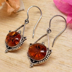 Baltic Amber drop earrings Teardrop dangle earrings Dainty Elegant Earrings Everyday Amber Earrings Jewelry Gift For Her Amber Women Jewelry